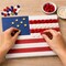 American Flag Button Bundle – Red, White & Blue Buttons with Gold Stars – Patriotic Craft Kit for DIY Flag Art on 8x10 Canvas – By Buttons Galore and More